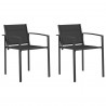 Krzesła ogrodowe 2 pcs Czarny i antracyt 53,5 x 59 x 77 cm