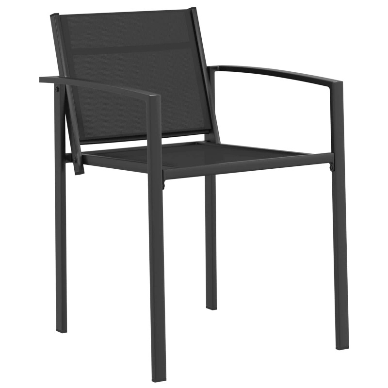 Krzesła ogrodowe 2 pcs Czarny i antracyt 53,5 x 59 x 77 cm