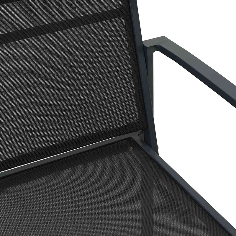 Krzesła ogrodowe 2 pcs Czarny i antracyt 53,5 x 59 x 77 cm