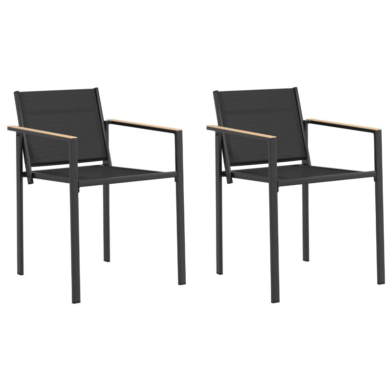 Krzesła ogrodowe 2 pcs Czarny i antracyt 53,5 x 59 x 77 cm
