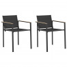 Krzesła ogrodowe 2 pcs Czarny i antracyt 53,5 x 59 x 77 cm
