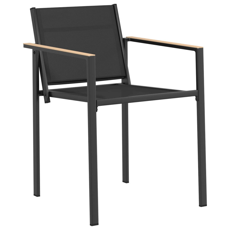 Krzesła ogrodowe 2 pcs Czarny i antracyt 53,5 x 59 x 77 cm