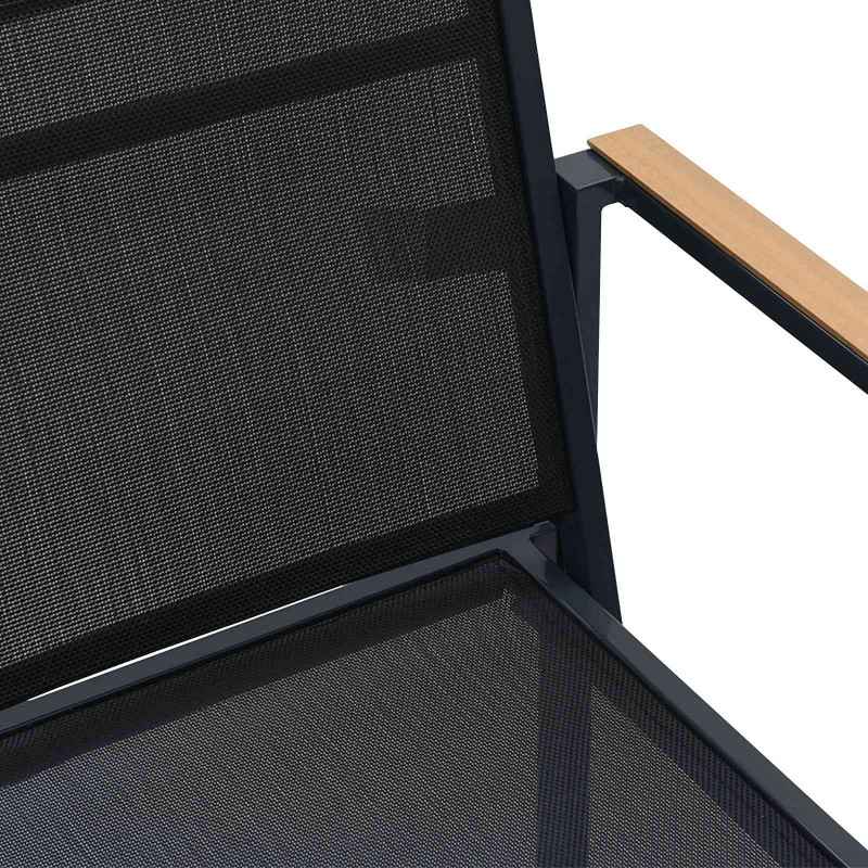 Krzesła ogrodowe 2 pcs Czarny i antracyt 53,5 x 59 x 77 cm