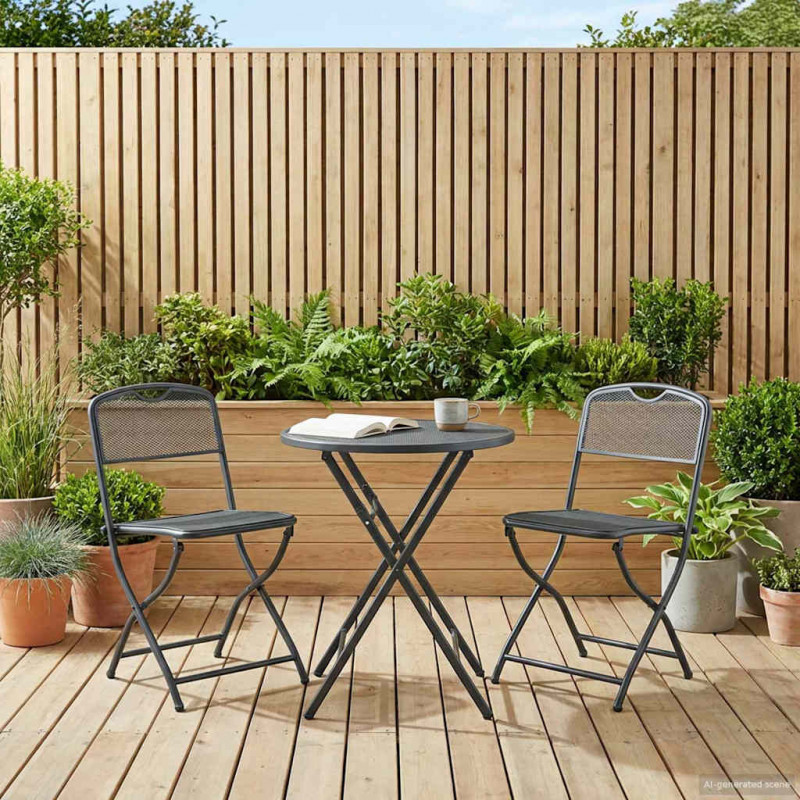Krzesła ogrodowe 2 pcs Antracyt 52,5 x 46 x 82 cm Żelazo