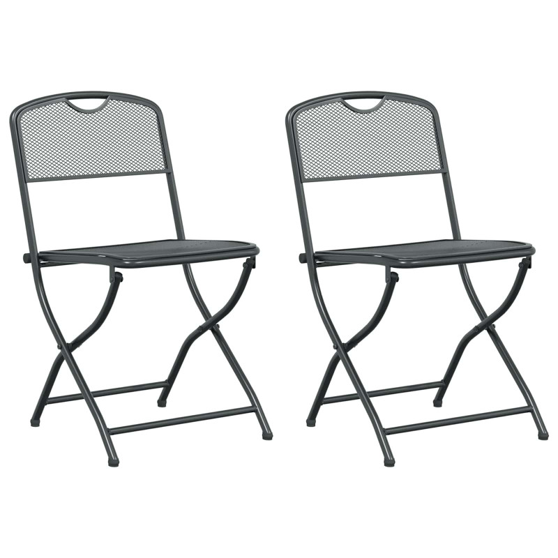 Krzesła ogrodowe 2 pcs Antracyt 52,5 x 46 x 82 cm Żelazo