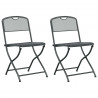 Krzesła ogrodowe 2 pcs Antracyt 52,5 x 46 x 82 cm Żelazo
