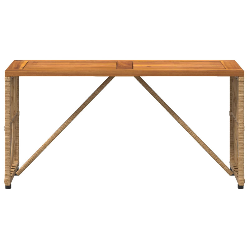 Stół na Zewnątrz Naturalny 80 x 40 x 40 cm Stal i poli rattan