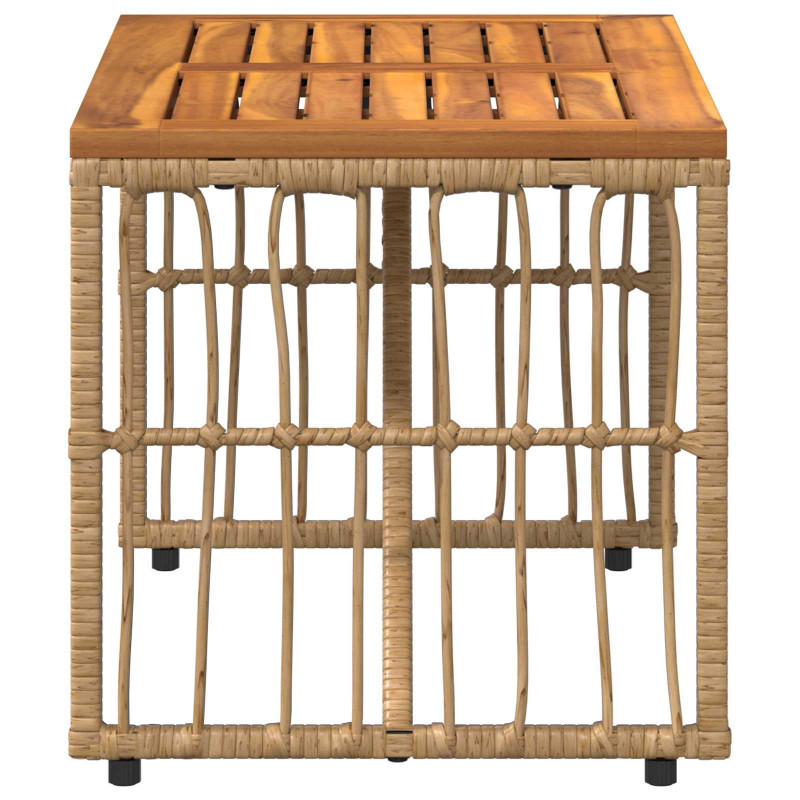 Stół na Zewnątrz Naturalny 80 x 40 x 40 cm Stal i poli rattan