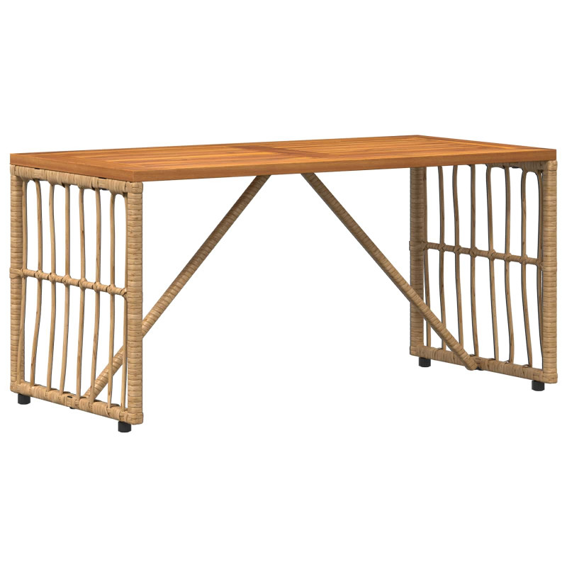 Stół na Zewnątrz Naturalny 80 x 40 x 40 cm Stal i poli rattan