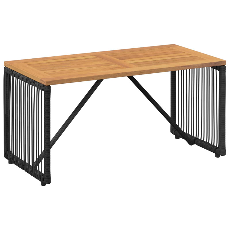 Stół na Zewnątrz Czarny i Brązowy 80 x 40 x 40 cm polirattan