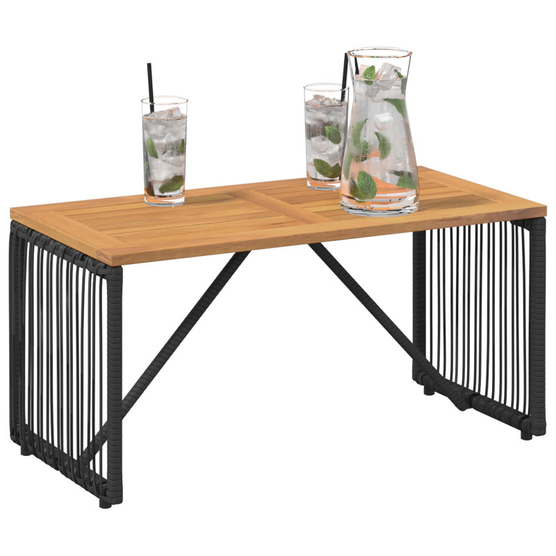 Stół na Zewnątrz Czarny i Brązowy 80 x 40 x 40 cm polirattan