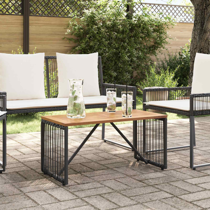 Stół na Zewnątrz Czarny i Brązowy 80 x 40 x 40 cm polirattan