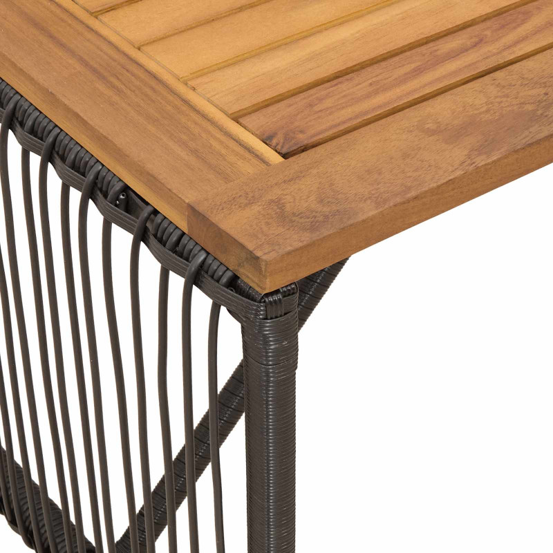 Stół na Zewnątrz Czarny i Brązowy 80 x 40 x 40 cm polirattan