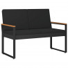 Ławka ogrodowa z poduszką Czarny 107 x 61 x 80 cm polirattan