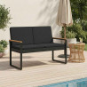 Ławka ogrodowa z poduszką Czarny 107 x 61 x 80 cm polirattan