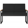 Ławka ogrodowa z poduszką Czarny 107 x 61 x 80 cm polirattan