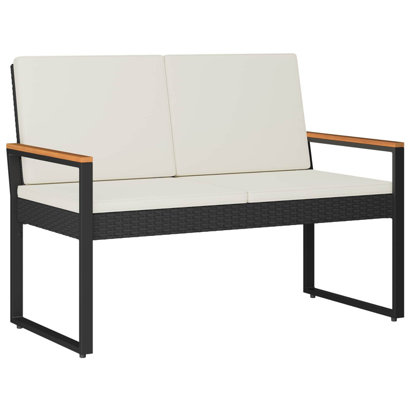 Ławka ogrodowa Czarny i kremowo-biały 107 x 61 x 80 cm