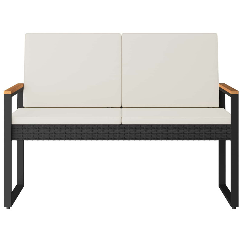 Ławka ogrodowa Czarny i kremowo-biały 107 x 61 x 80 cm