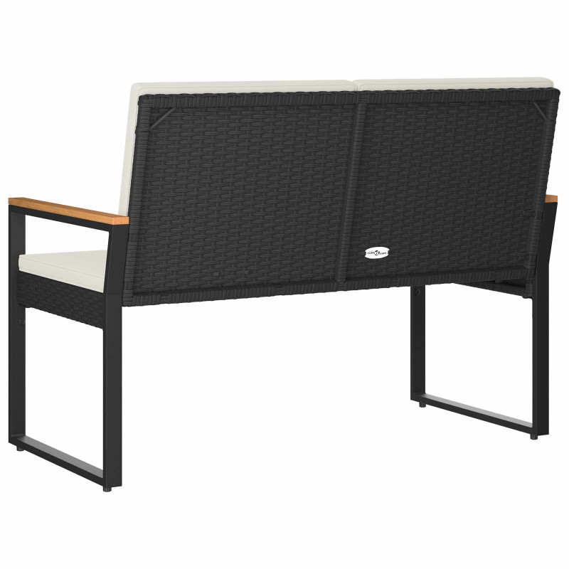 Ławka ogrodowa Czarny i kremowo-biały 107 x 61 x 80 cm