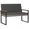 Ławka ogrodowa Szary i ciemnoszary 107 x 61 x 80 cm polirattan