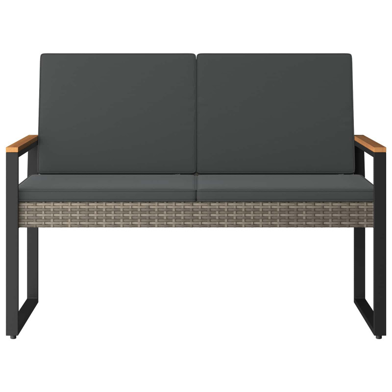 Ławka ogrodowa Szary i ciemnoszary 107 x 61 x 80 cm polirattan