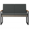 Ławka ogrodowa Szary i ciemnoszary 107 x 61 x 80 cm polirattan