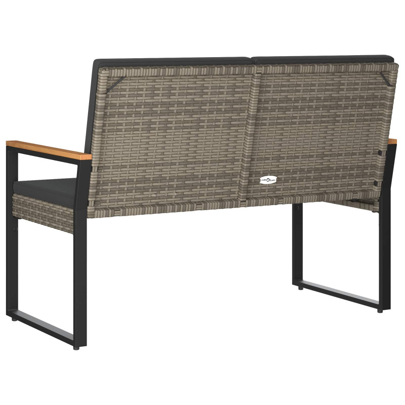 Ławka ogrodowa Szary i ciemnoszary 107 x 61 x 80 cm polirattan