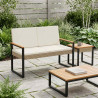 Ławka ogrodowa Beżowy i kremowy 107 x 61 x 80 cm polirattan