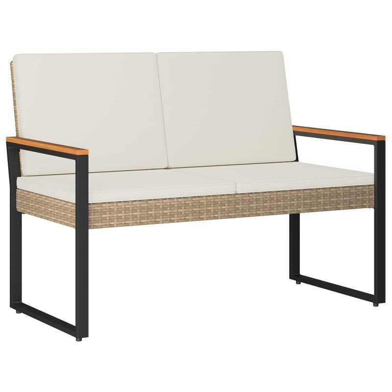Ławka ogrodowa Beżowy i kremowy 107 x 61 x 80 cm polirattan