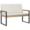 Ławka ogrodowa Beżowy i kremowy 107 x 61 x 80 cm polirattan