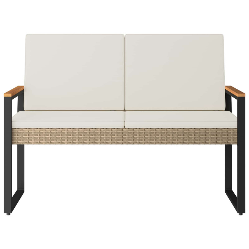 Ławka ogrodowa Beżowy i kremowy 107 x 61 x 80 cm polirattan