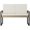Ławka ogrodowa Beżowy i kremowy 107 x 61 x 80 cm polirattan