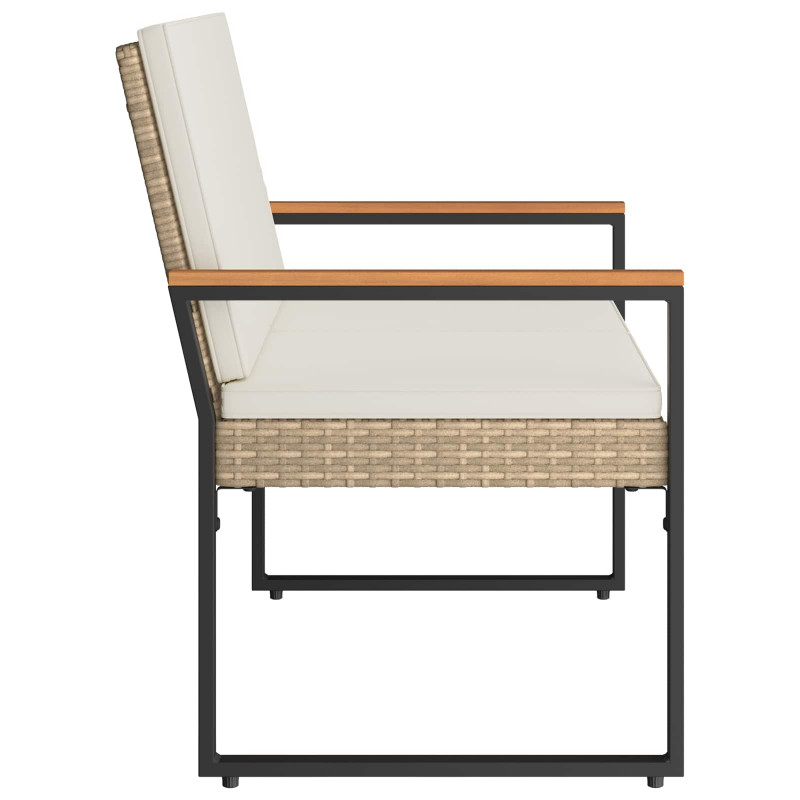 Ławka ogrodowa Beżowy i kremowy 107 x 61 x 80 cm polirattan