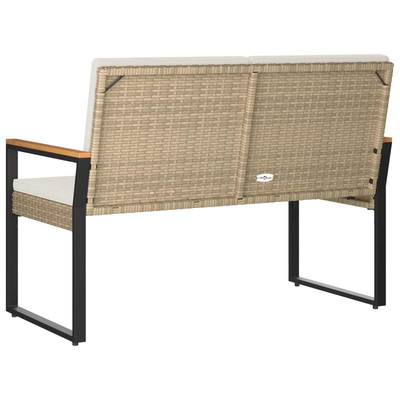 Ławka ogrodowa Beżowy i kremowy 107 x 61 x 80 cm polirattan