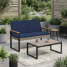 Ławka ogrodowa Szary i granatowy 107 x 61 x 80 cm polirattan