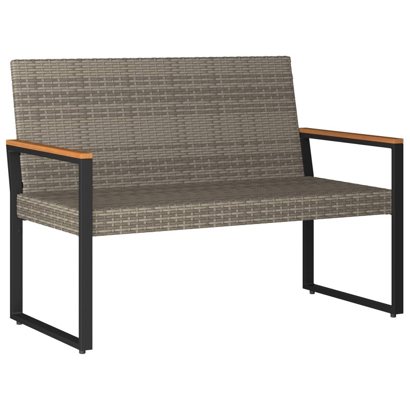 Ławka ogrodowa Szary i granatowy 107 x 61 x 80 cm polirattan