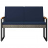 Ławka ogrodowa Szary i granatowy 107 x 61 x 80 cm polirattan