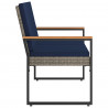 Ławka ogrodowa Szary i granatowy 107 x 61 x 80 cm polirattan