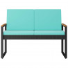 Ławka ogrodowa Czarny i Turkusowy 107 x 61 x 80 cm polirattan