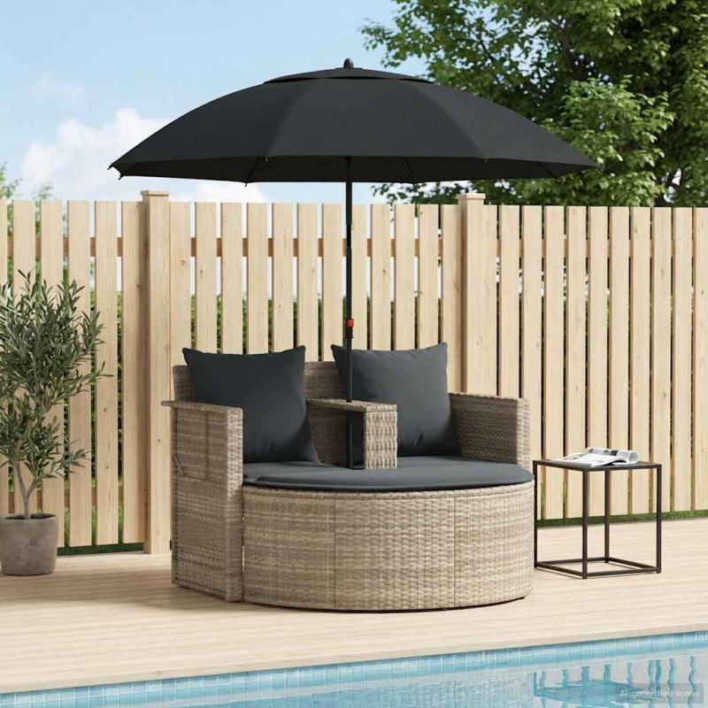 Sofa Ogrodowa 8 pcs Jasnoszary i ciemnoszary polirattan