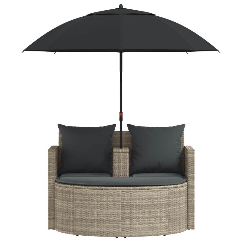 Sofa Ogrodowa 8 pcs Jasnoszary i ciemnoszary polirattan