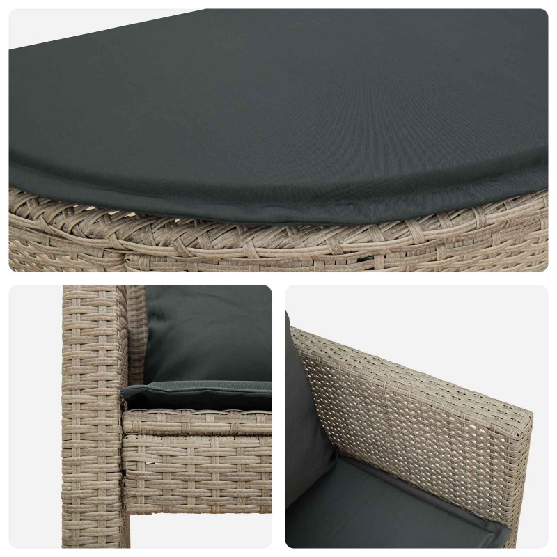 Sofa Ogrodowa 8 pcs Jasnoszary i ciemnoszary polirattan
