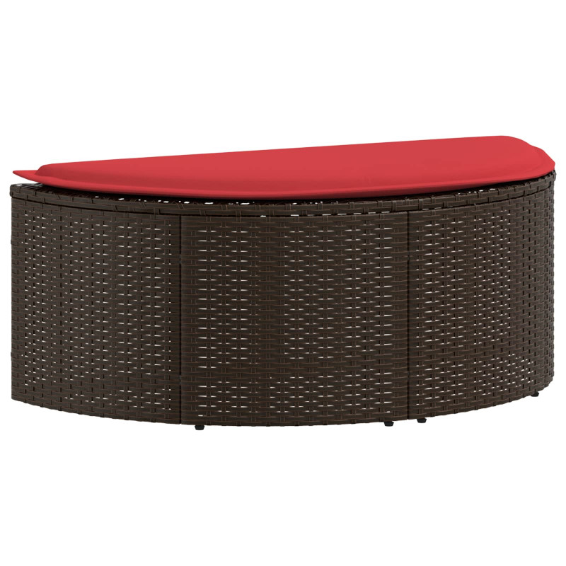 Sofa Ogrodowa Brązowy i czerwony 168 x 168 x 180 cm polirattan