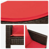 Sofa Ogrodowa Brązowy i czerwony 168 x 168 x 180 cm polirattan