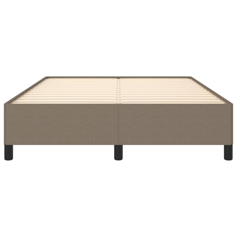 Rama łóżka bez materaca, taupe, 140x190 cm, obita tkaniną