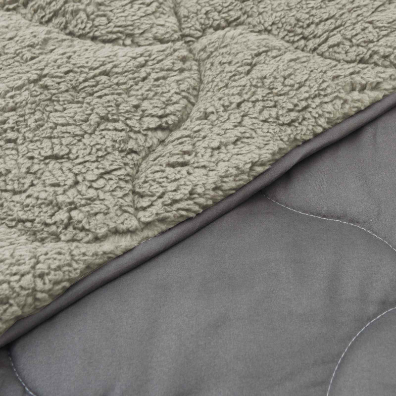 Letni Kołdra Jasnoszary 155 x 200 cm Mikrofibra i Fleece Teddy