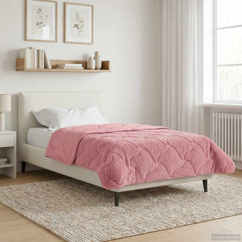 Letni Kołdra Różowy 155 x 200 cm Mikrofibra i Fleece Teddy