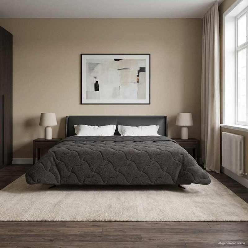 Kołdra na cały rok Kwiłtowany Antracyt 200 x 240 cm