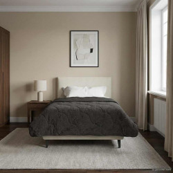 Zimowa Kołdra Antracyt 140 x 220 cm Mikrofibra i Fleece Teddy