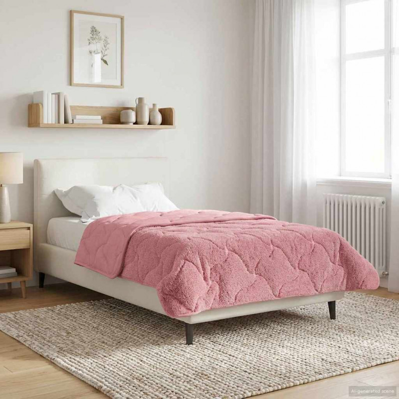 Zimowa Kołdra Różowy 135 x 200 cm Mikrofibra i Fleece Teddy